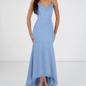 Azazie Summer Steel Blue Dress